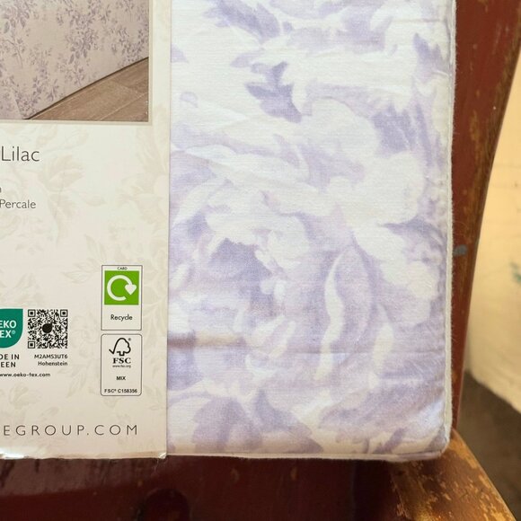 Cabbages & Roses KING Size Sheet Set Alderney-Lilac Crisp Cotton Percale - Picture 2 of 6